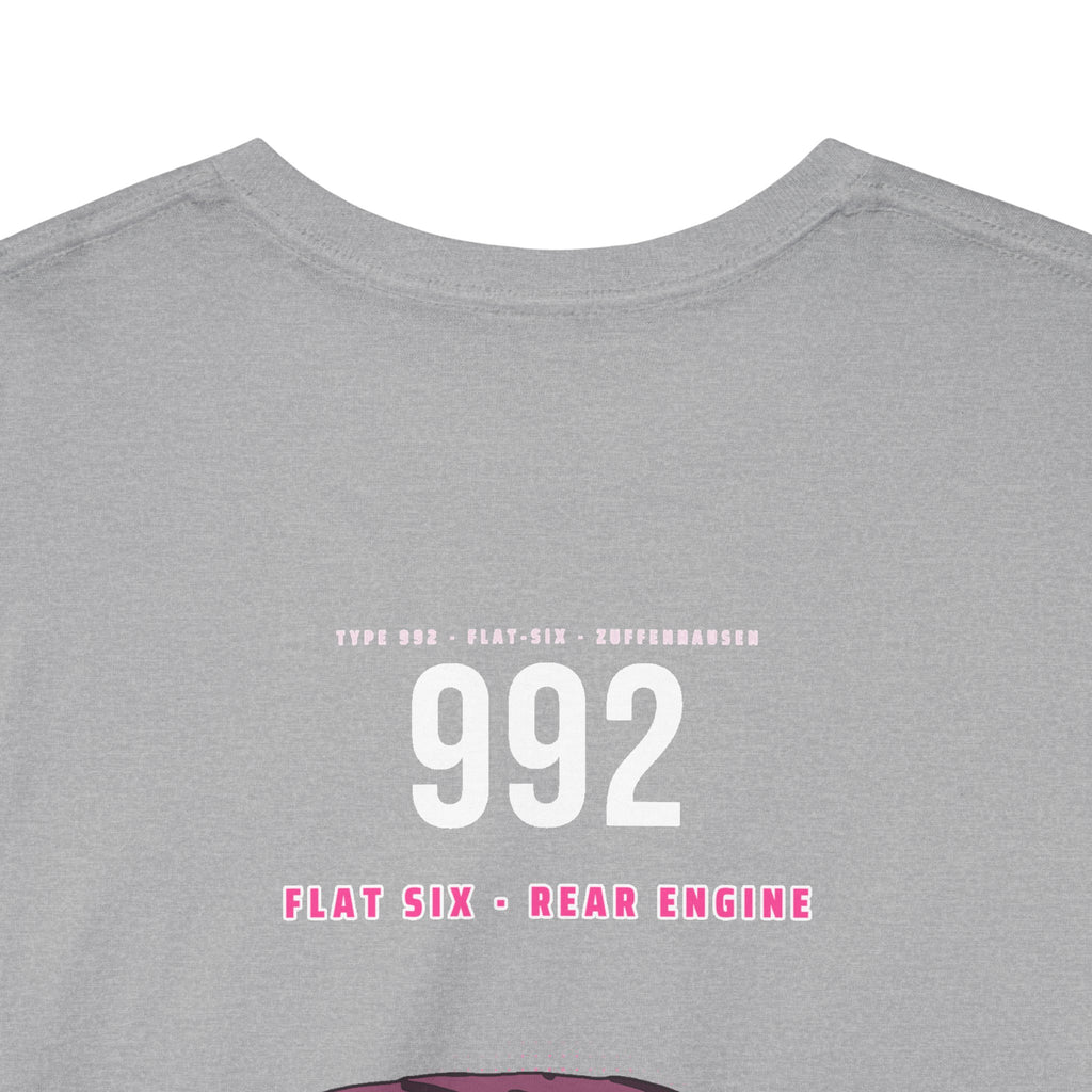 Car Graphic Tee — Pink Sports Car Illustration Back Print