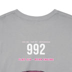 Car Graphic Tee — Pink Sports Car Illustration Back Print