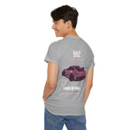 Car Graphic Tee — Pink Sports Car Illustration Back Print