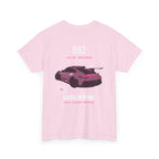 Car Graphic Tee — Pink Sports Car Illustration Back Print
