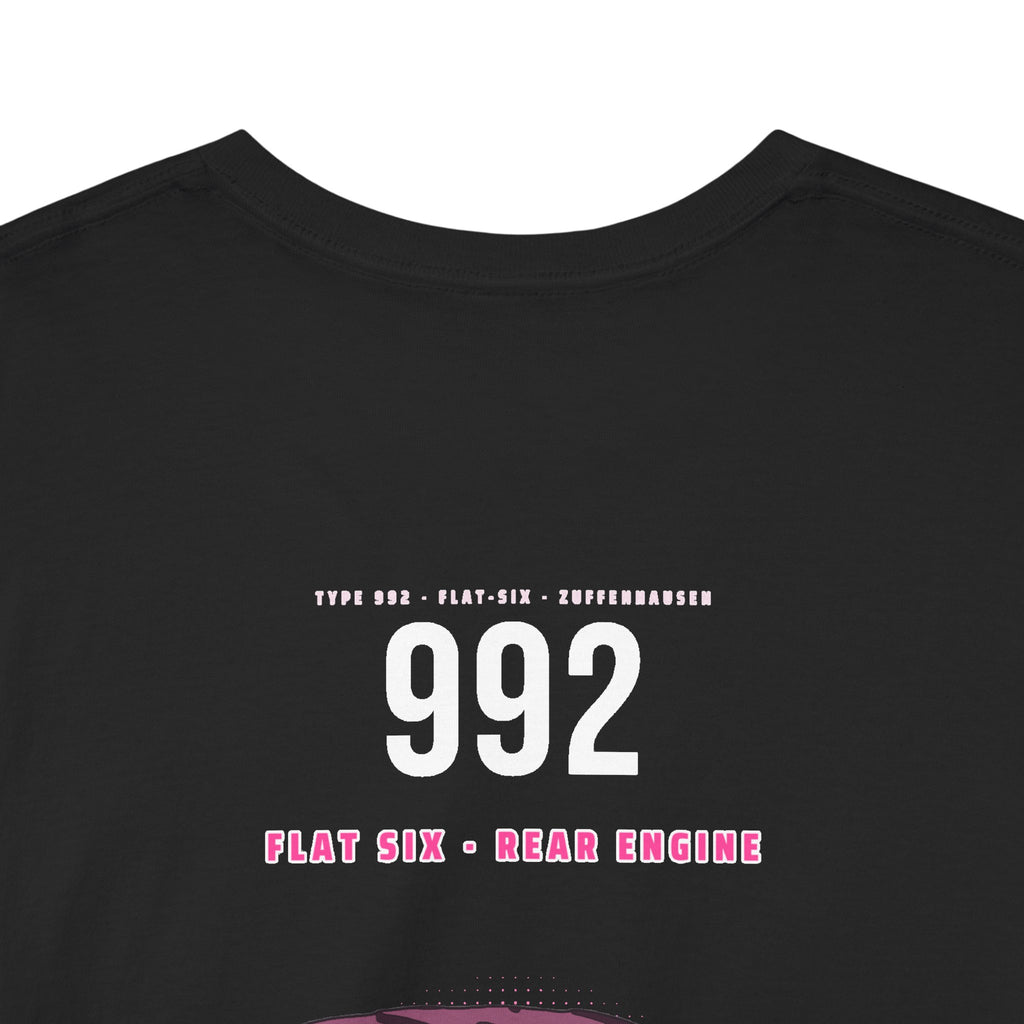 Car Graphic Tee — Pink Sports Car Illustration Back Print