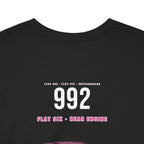 Car Graphic Tee — Pink Sports Car Illustration Back Print