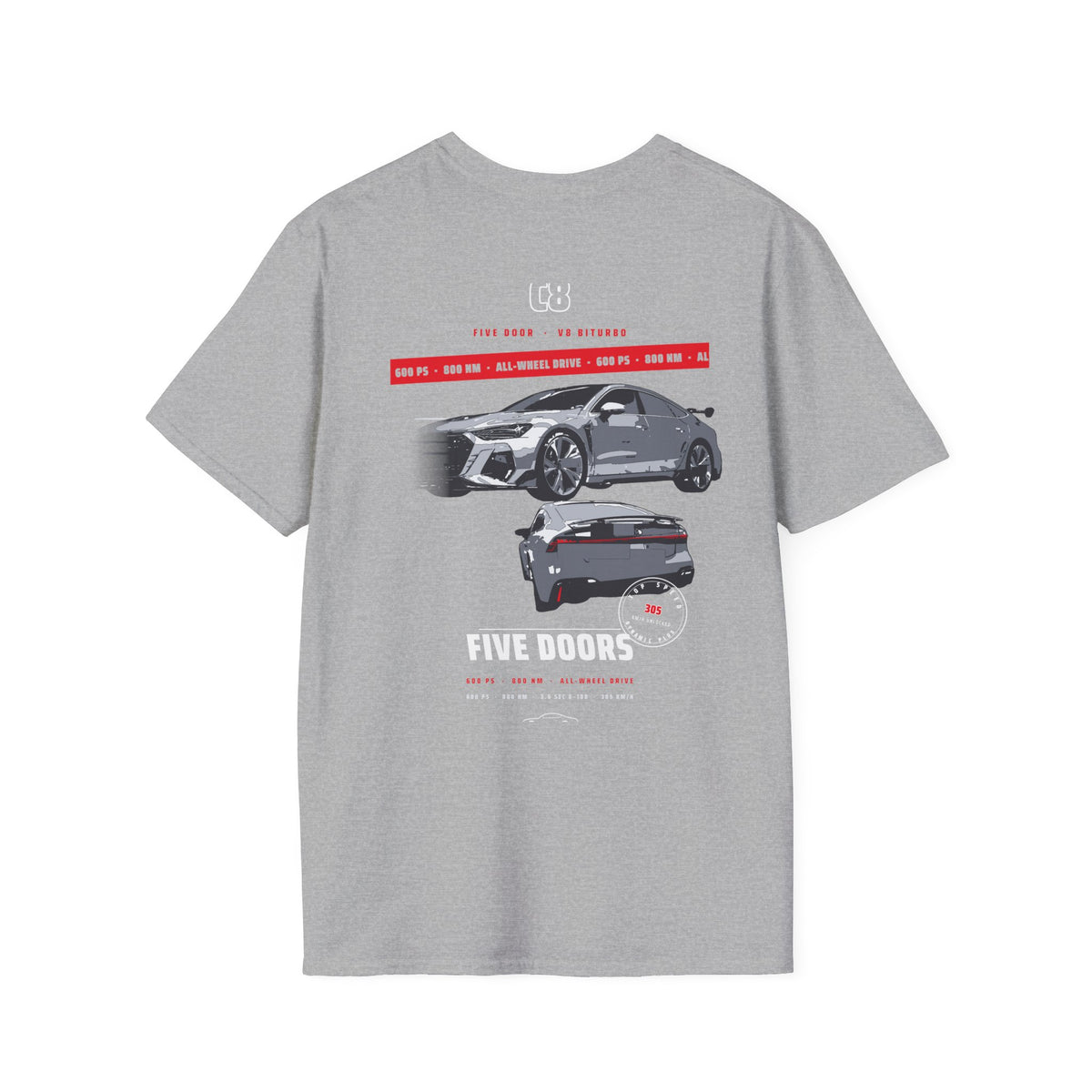 Copy of 600 HP Five-Door Tee — V8 Biturbo Sportback Graphic
