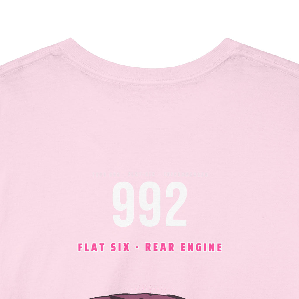 Car Graphic Tee — Pink Sports Car Illustration Back Print