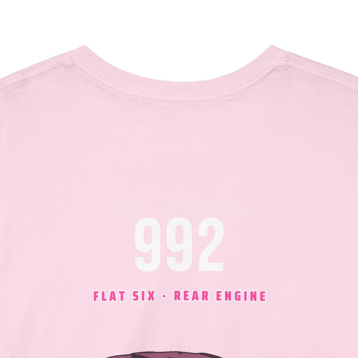 Car Graphic Tee — Pink Sports Car Illustration Back Print