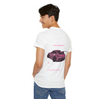 Car Graphic Tee — Pink Sports Car Illustration Back Print
