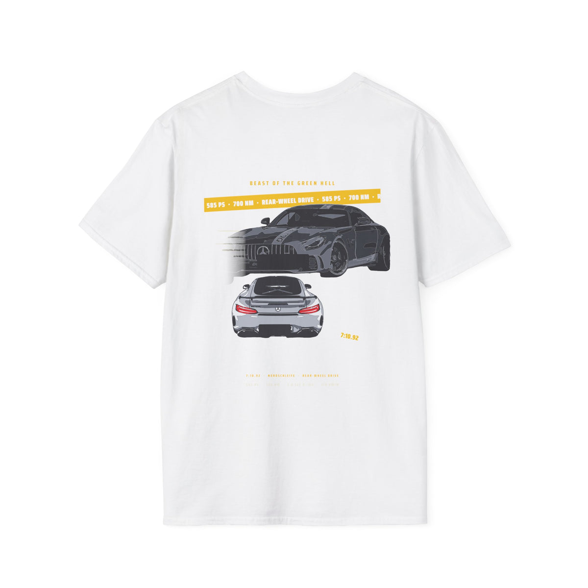 Car Enthusiast T-Shirt — Sport Coupe Graphic Tee (Rear & Side Car Illustration)