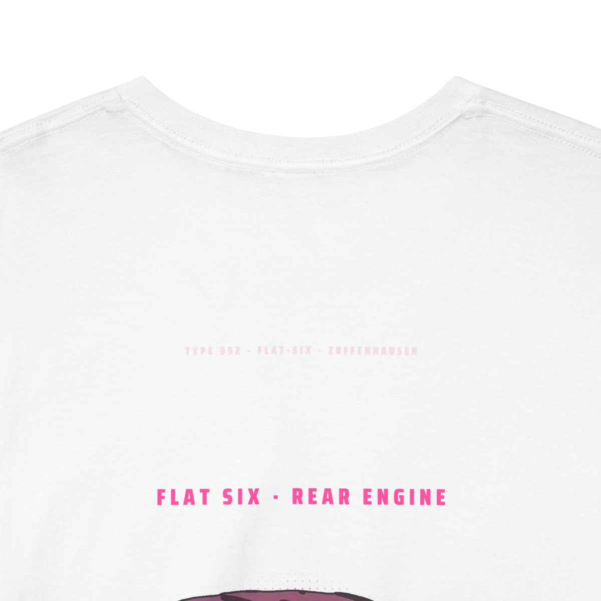 Car Graphic Tee — Pink Sports Car Illustration Back Print