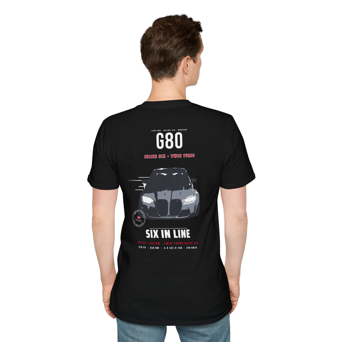 510 HP Rear-Wheel-Drive Saloon T-Shirt — Dark Streetwear