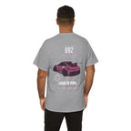Car Graphic Tee — Pink Sports Car Illustration Back Print