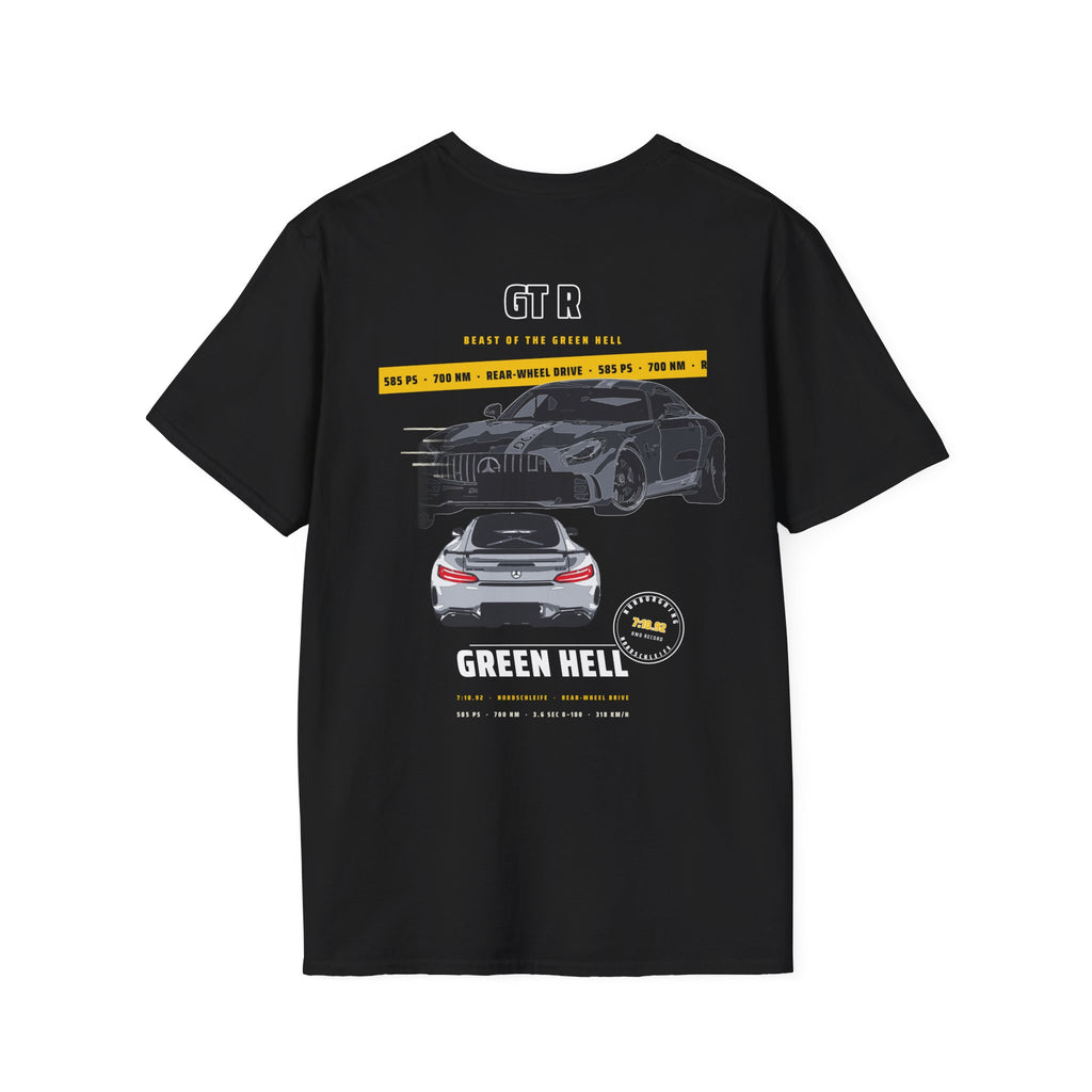 Car Enthusiast T-Shirt — Sport Coupe Graphic Tee (Rear & Side Car Illustration)