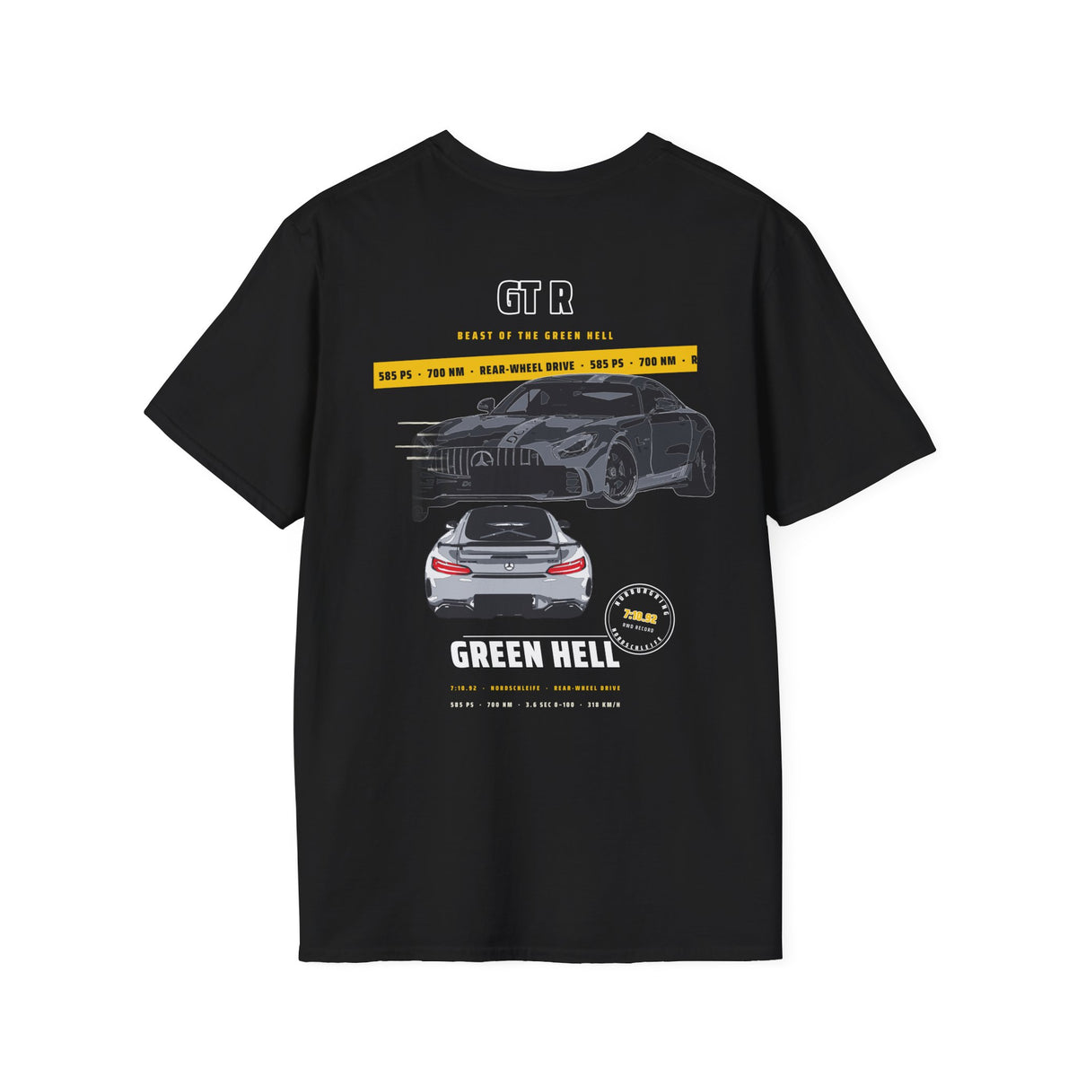 Car Enthusiast T-Shirt — Sport Coupe Graphic Tee (Rear & Side Car Illustration)