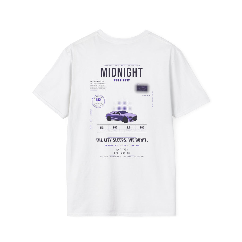 Midnight Club Tee – 'The City Sleeps, We Don't' Graphic T-Shirt