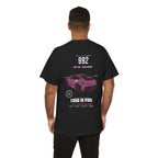 Car Graphic Tee — Pink Sports Car Illustration Back Print